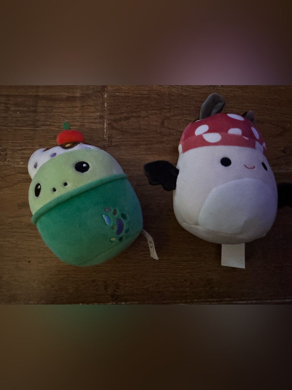 Squishmallows Malcom the mushroom bat & MORIAH ELIZABETH Series 2 Dessert Pickle